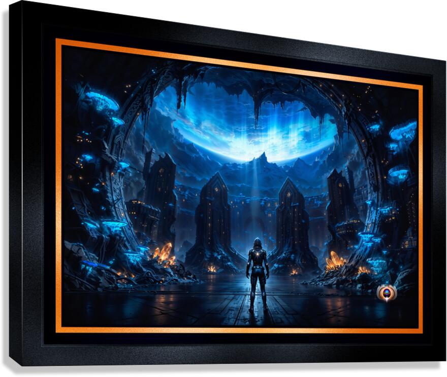 Hikari Vorthas Before The Frozen Sanctum Of Nyxorian Fastenating AI Concept Art by Xzendor7 Canvas Print