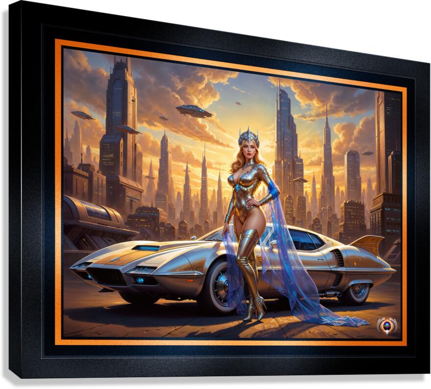 Fusion Beauty Liora Vossfeldt Amidst Deblian Metropolis Stunning AI Concept Art by Xzendor7 Canvas Print