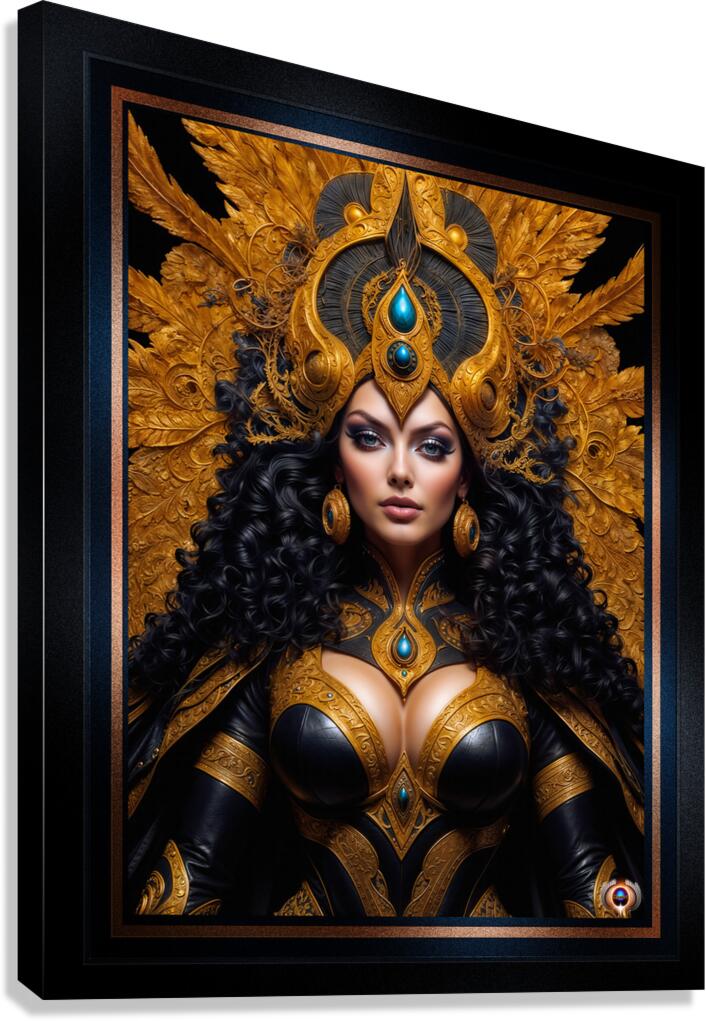Opulent Fantasy Portrait Of Aeridor Royalty Lyralia Nyssa Mesmerizing AI Concept Art by Xzendor7 Canvas Print
