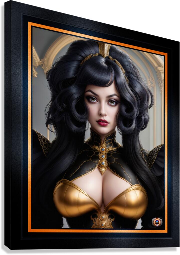 Fantasy Art Portrait Of Regal Beauty Lady Mirielle Diodorus Mesmerizing AI Concept Art by Xzendor7 Canvas Print