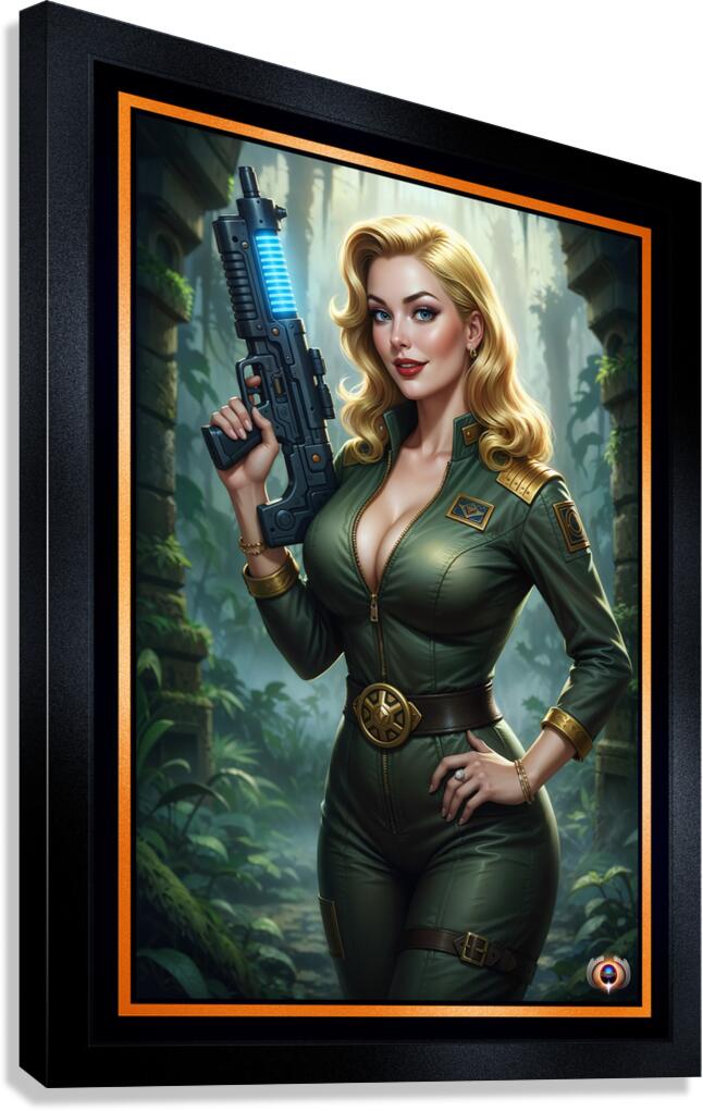 Chyrelle Lythander Exploring The Lost Ruins Of Xantus Prime Gorgeous AI Concept Art by Xzendor7 Canvas Print