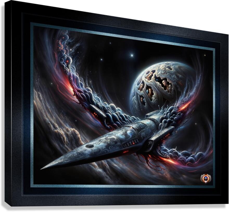 Starship Paradin Vorn Astral Assimilation Visionary Art Mesmerizing AI Concept Art by Xzendor7 Canvas Print