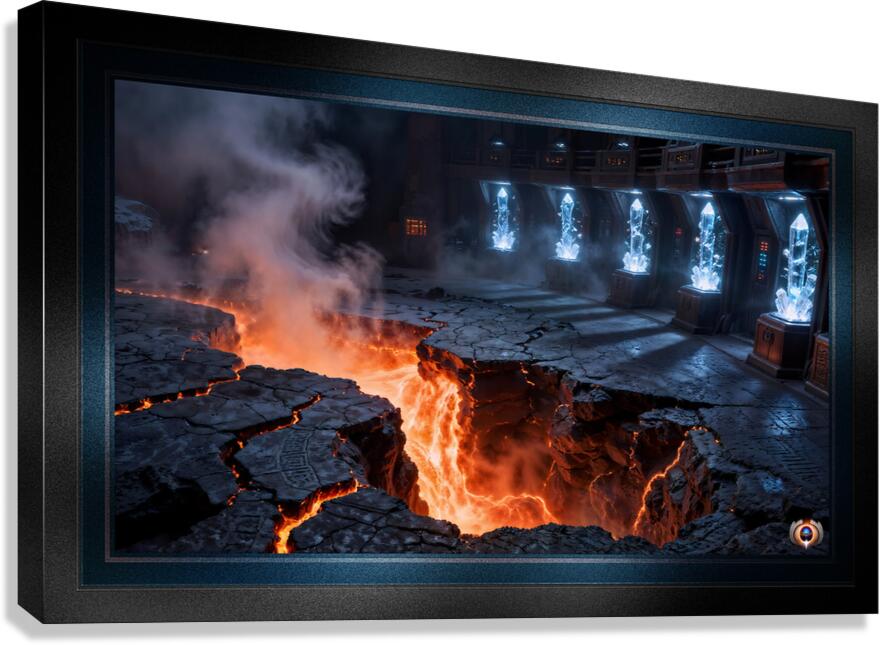 The Volkaroth Volcanic Subterranean Crystalline Sanctum Captivating AI Concept Art by Xzendor7 Canvas Print