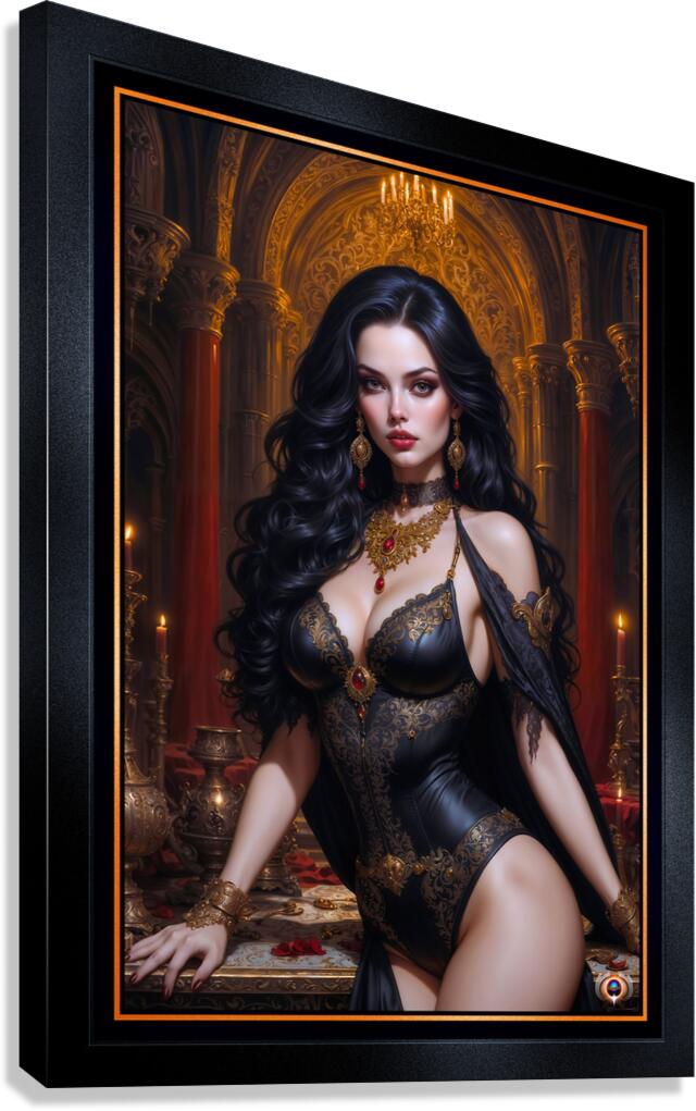 Gothic Fantasy Art Portrait Of Istrella Natchinsen Stunning AI Concept Art by Xzendor7 Canvas Print