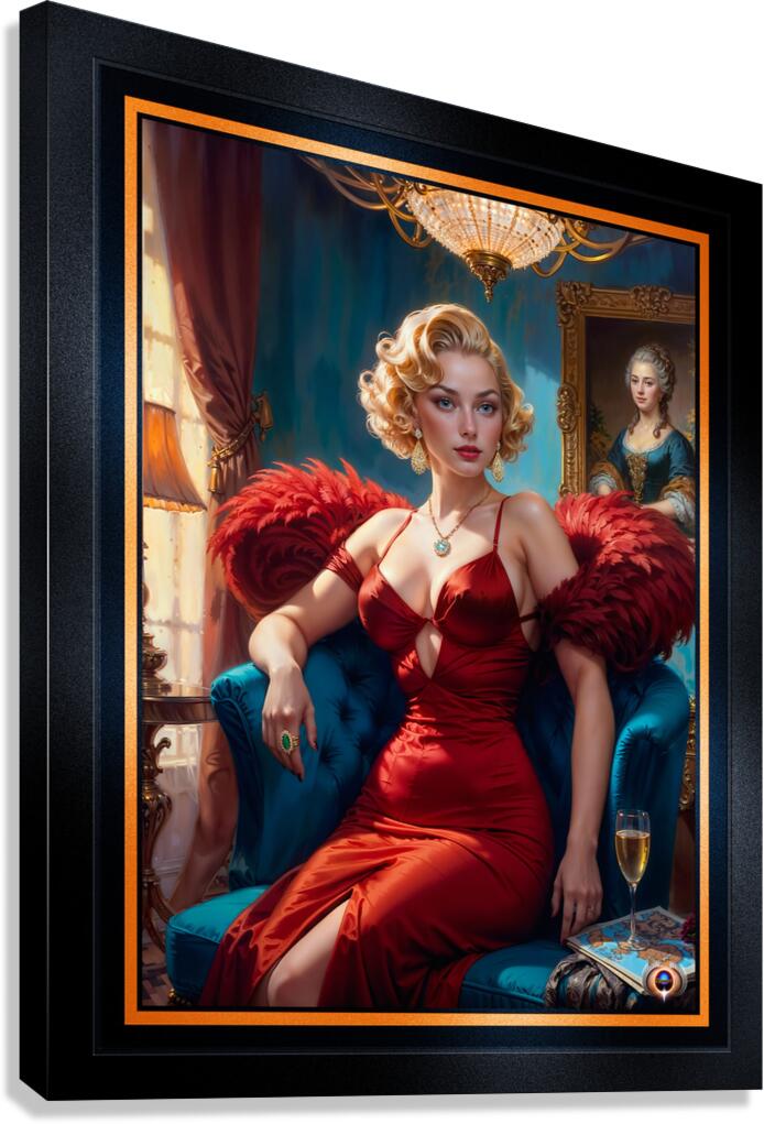 Portrait of Elara Hochberg Within Interior Antique Setting Stunning AI Concept Art by Xzendor7 Canvas Print