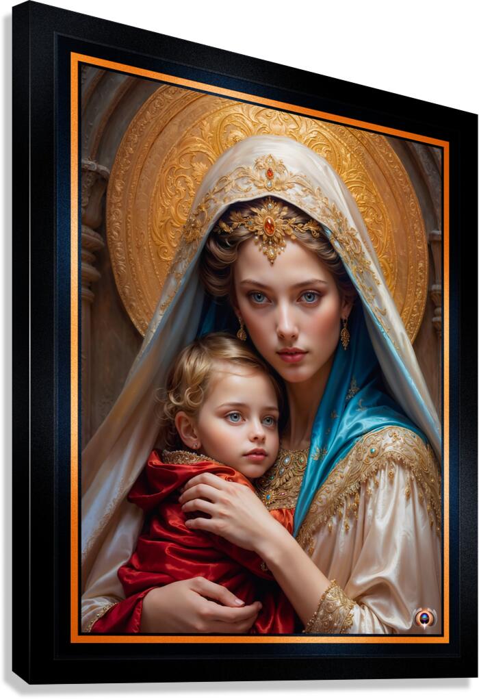 Circolo Aureo di Serenia Portrait Of Lehrenia and Aurelio Angelic AI Concept Art by Xzendor7 Canvas Print