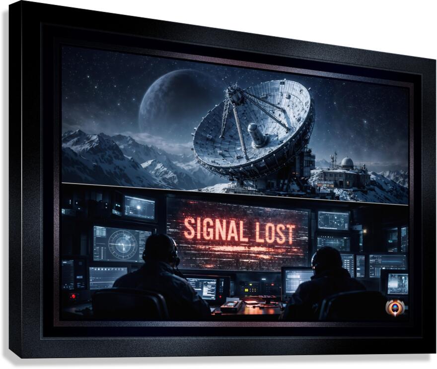 Contact Has Been Lost Victor Sarkens Last Transmission Mysterious AI Concept Art by Xzendor7 Canvas Print