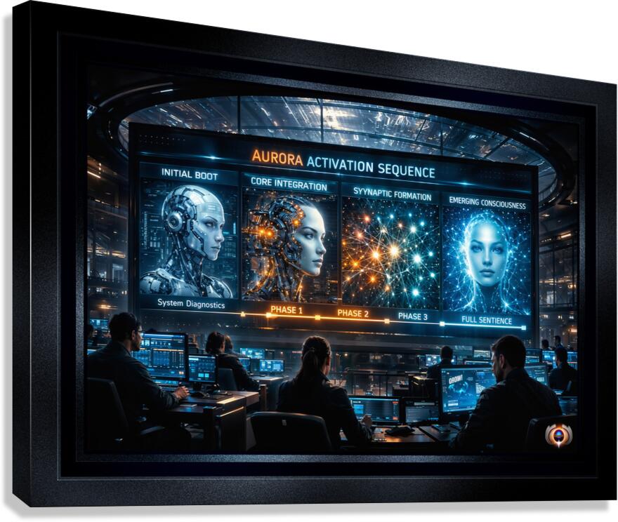 The Aurora Project: Witnessing The Birth Of Etai Talis Awe-InspiringAI Concept Art by Xzendor7 Canvas Print