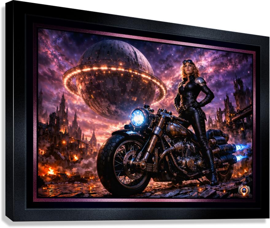 Galactic Portrait Of Livia Rorino Amidst A Cosmic Wasteland Commanding AI Concept Art by Xzendor7 Canvas Print