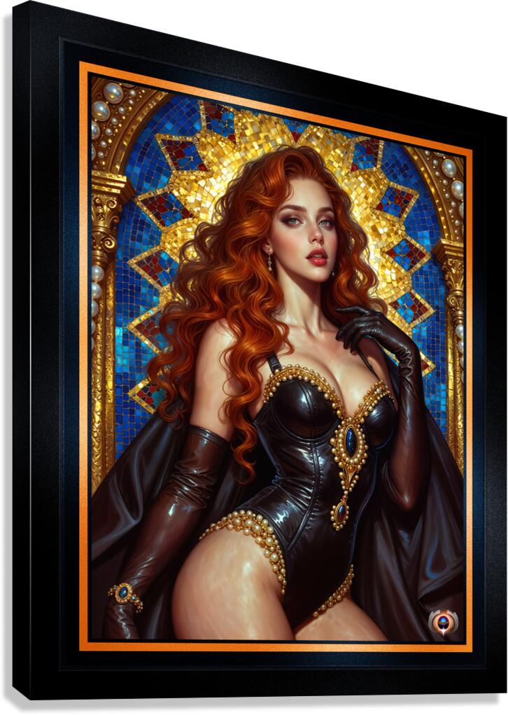 Pinup Diva Portrait Of Liliane Chalmond In Divine Elegance Theatrical AI Concept Art by Xzendor7 Canvas Print