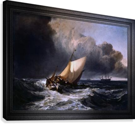Dutch Fishing Boats In A Storm by Joseph Mallord William Turner Canvas Print
