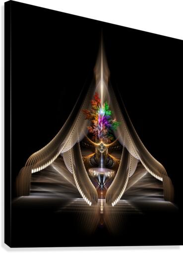 Flowers Of Golden Falls Fractal Art Composition Canvas Print