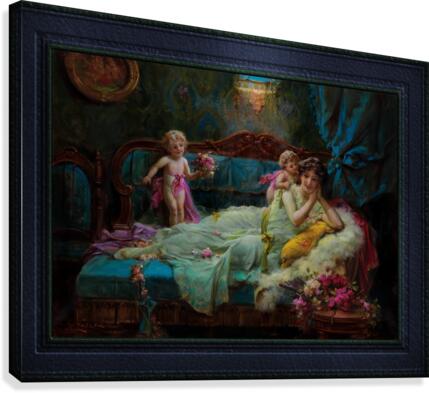 Messengers Of Love by Hans Zatzka Fine Art Old Masters Reproduction Canvas Print