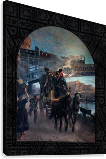 Railway Bridge by Paul Friedrich Meyerheim Old Masters Fine Art Reproduction Canvas Print