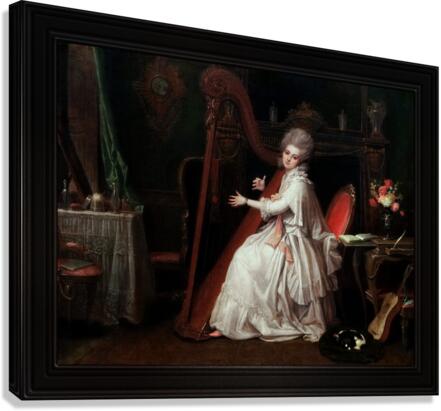 A Lady Playing on the Harp by Richard Cosway Old Masters Classical Art Reproduction Canvas Print