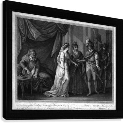 The Conclusion of the Treaty of Troyes by Francesco Bartolozz Classical Art Old Masters Reproduction Canvas Print