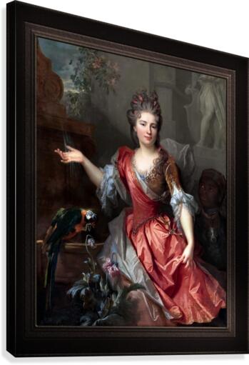 Portrait of a Woman and an Enslaved Servant by Nicolas De Largillerre Fine Art Old Masters Reproduction Canvas Print