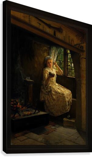 A Cosey Corner by Frank Millet	 Old Masters Classical Fine Art Reproduction Canvas Print