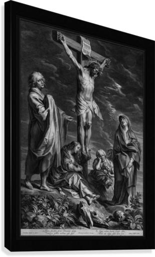 Christ on the Cross with Mary and Johannes by Engraver Schelte Adamsz Bolswert Old Masters Classical Fine Art Reproduction Canvas Print
