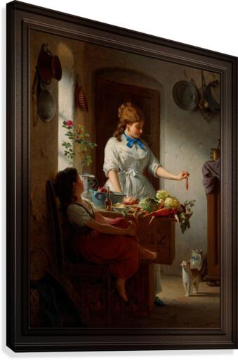 A Kitchen Idyll by Anton Ebert Old Masters Classical Fine Art Reproduction  Impression sur toile