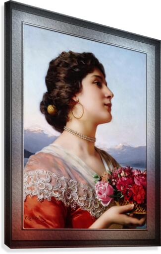The Bouquet by Wladyslaw Maurycy Czachorski Classical Fine Art Old Masters Reproduction Canvas Print