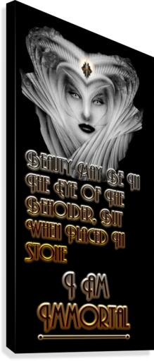 Beauty Immortal Fractal Typography Design Canvas Print