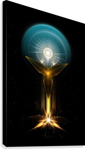 The Light Of Hope On Golden Wings Fractal Art Canvas Print