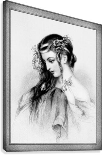 The Flower Girl Classical Art Illustration  Canvas Print