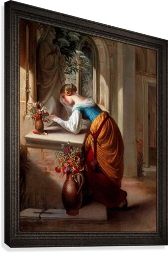 Gretchen vor der Statue der Heiligen Maria by Adam Vogler Classical Art Old Masters Reproduction Canvas Print