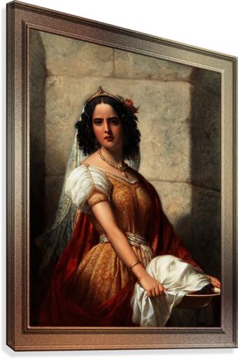 Salome With The Head Of John The Baptist by Jan Adam Kruseman Classical Art Old Masters Reproduction Canvas Print