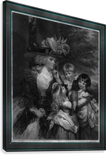 Lady Smith and her Children by Engraver Francesco Bartolozzi Fine Art Old Masters Reproduction Canvas Print