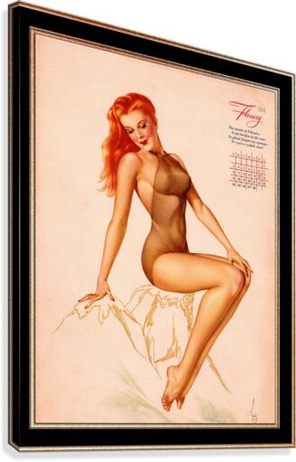 Miss February Varga Girl 1946 Pin-up Calendar by Alberto