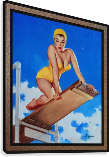 I Think Not by Gil Elvgren Pin-Up Girl Vintage Artwork Canvas Print