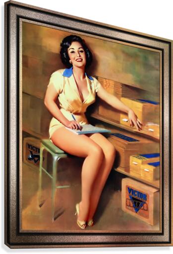 Victor Gaskets Pin-up Girl by Bill Medcalf Pin-Up Girl Vintage Artwork Canvas Print