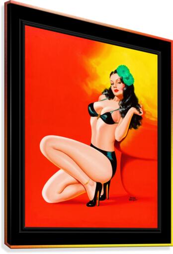 Too Hot To Touch by Peter Driben Pin-Up Girl Vintage Art Canvas Print