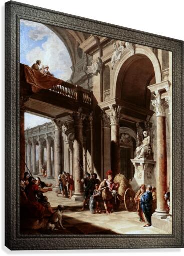 Alexander the Great Cutting the Gordian Knot by Giovanni Paolo Pannini Canvas Print