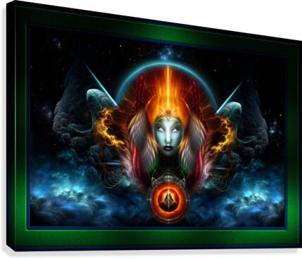 Riddian Queen Seat Of The Gods Sci-Fi Fractal Art Portrait Canvas Print