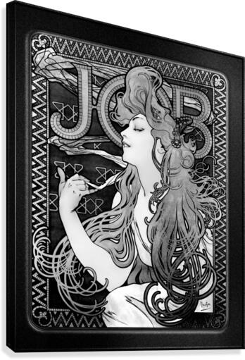 JOB by Alphonse Mucha Black and White Vintage Xzendor7 Old