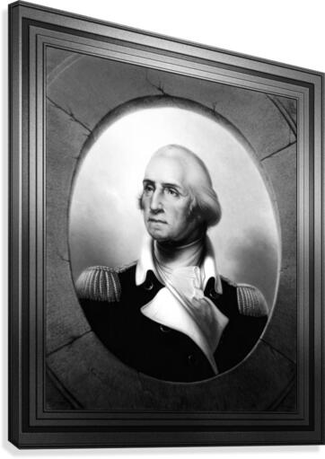 George Washington by Rembrandt Peale Black and White Xzendor7 Old Masters Art Reproductions Canvas Print