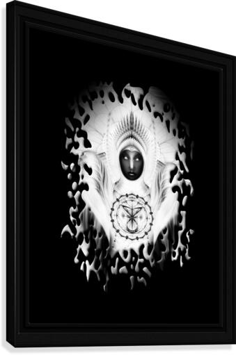 Riddian Queen Angel White GSplatter On Black Fractal Art Portrait Composition Canvas Print