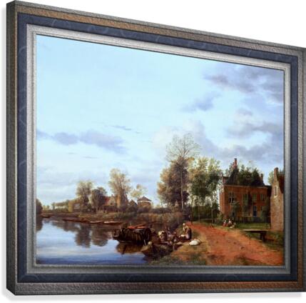 A Country House on the Vliet near Delft by Jan van der Heyden Classical Fine Art Xzendor7 Old Masters Reproductions Canvas Print