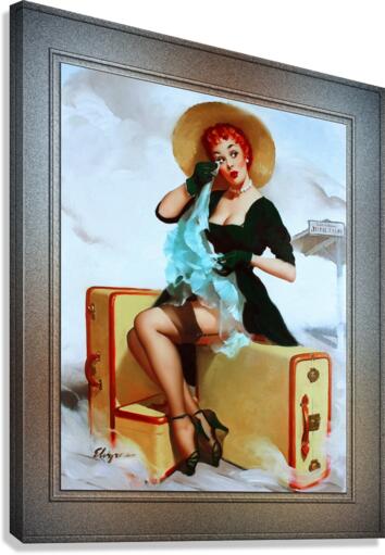 Welcome Traveler by Gil Elvgren Classic Xzendor7 Old Masters Reproductions Canvas Print
