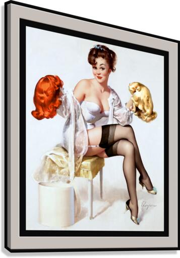 Gentlemen Prefer by Gil Elvgren Vintage Remastered Xzendor7 Old Masters Art Reproductions Canvas Print