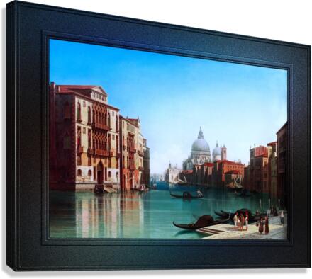 View of Canal Grande in Venice by Gustaf Wilhelm Palm Remastered Xzendor7 Classical Fine Art Old Masters Reproductions Canvas Print