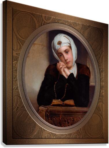 Lost in Thought by Henry Guillaume Schlesinger Remastered Xzendor7 Classical Fine Art Old Masters Reproductions Canvas Print