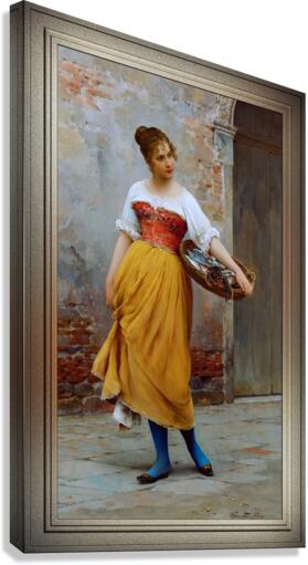 A Good Catch by Eugen von Blaas Remastered Xzendor7 Classical Fine Art Old Masters Reproductions Canvas Print