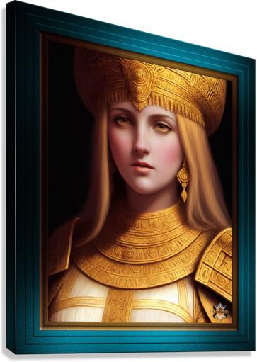 The Golden Elegant Queen Of Sandoria Sci-Fi Fantasy AI Concept Art by Xzendor7 Canvas Print