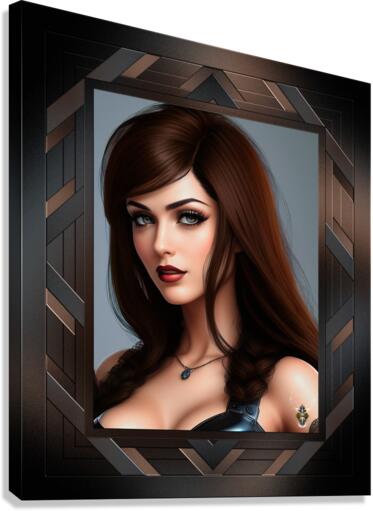 Portrait Of Maciana De Manchiani A Beautiful Fantasy AI Concept Art by Xzendor7 Canvas Print