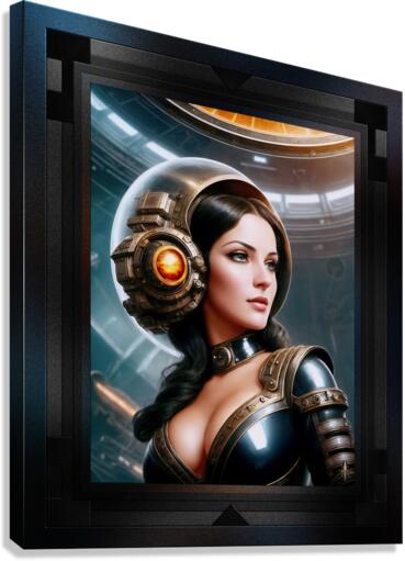The Navigator Retro Girl Portrait Of The Arkasan Space Age Alluring And Beautiful AI Concept Art by Xzendor7  Impression sur toile