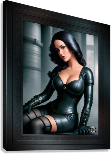 Portrait Of A Model In Industrial Renaissance Fashion Alluring And Beautiful AI Concept Art by Xzendor7 Canvas Print